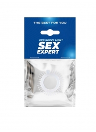 Эластичное эрекционное кольцо с шипиками и шариком - Sex Expert - в Йошкар-Оле купить с доставкой