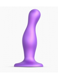 Фиолетовая насадка Strap-On-Me Dildo Plug Curvy size M - Strap-on-me - купить с доставкой в Йошкар-Оле
