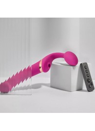 Ярко-розовый безремневой страпон Multi Orgasm Bendable Strap-On size XL с клиторальной стимуляцией - Strap-on-me - купить с доставкой в Йошкар-Оле