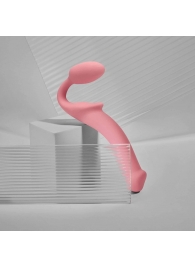 Розовый безремневой страпон Strap-on-me Semi-Realistic Bendable Strap-On size XL - Strap-on-me - купить с доставкой в Йошкар-Оле