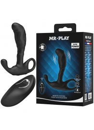 Черный изогнутый массажёр простаты с вибрацией и пультом ДУ - Baile - в Йошкар-Оле купить с доставкой