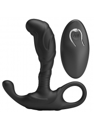 Черный изогнутый массажёр простаты с вибрацией и пультом ДУ - Baile - в Йошкар-Оле купить с доставкой