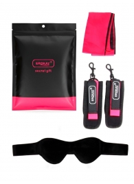 Черно-розовый эротический набор: маска, наручники и повязка - Erokay - купить с доставкой в Йошкар-Оле