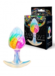 Яркая анальная пробка со спиралевидным рельефом - 9 см. - AnaLove