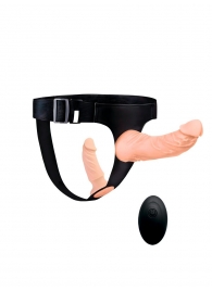 Женский страпон с 2 насадками, вибрацией и пультом ДУ - Erowoman-Eroman - купить с доставкой в Йошкар-Оле