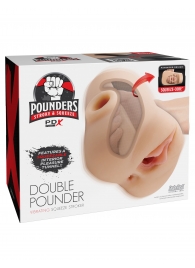 Телесный мастурбатор с вибрацией Double Pounder Vibrating Squeeze Stroker - Pipedream - в Йошкар-Оле купить с доставкой