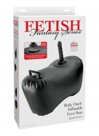 Черное надувное кресло с платформой для фиксации дилдо Body Dock Inflatable Love Seat - Pipedream - купить с доставкой в Йошкар-Оле