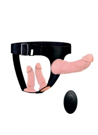 Женский страпон с 3 насадками и вибрацией - Erowoman-Eroman - купить с доставкой в Йошкар-Оле