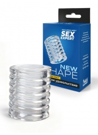 Прозрачная сквозная насадка на пенис с ребрышками - Sex Expert - в Йошкар-Оле купить с доставкой