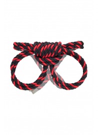 Черно-красные наручники-оковы ’’Узел-омега’’ из хлопковой веревки - Pecado - купить с доставкой в Йошкар-Оле