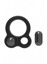 Черное эрекционное кольцо с утяжелителями Cockring Dual Weight - Dream Toys - в Йошкар-Оле купить с доставкой