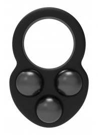 Черное эрекционное кольцо с утяжелителями - Dream Toys - в Йошкар-Оле купить с доставкой