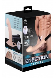 Телесный полый страпон с вибрацией Erection Agents - 24,1 см. - NMC - купить с доставкой в Йошкар-Оле