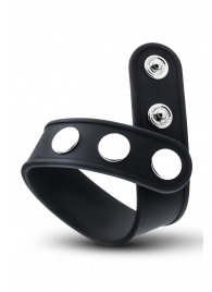 Черное эрекционное кольцо на кнопках - Blush Novelties - в Йошкар-Оле купить с доставкой