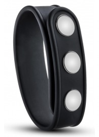 Черное эрекционное кольцо на кнопках - Blush Novelties - в Йошкар-Оле купить с доставкой