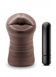 Коричневый мастурбатор-ротик Krystal Vibrating Masturbator - Blush Novelties - в Йошкар-Оле купить с доставкой