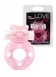 Розовое эрекционное виброкольцо в форме мишки - 1137 - в Йошкар-Оле купить с доставкой