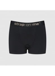 Черные трусики-боксеры для фиксации насадок Strap-on-me Harness Lingerie Allure - size XL - Strap-on-me - купить с доставкой в Йошкар-Оле