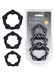 Набор из 3 эрекционных колец Beaded Silicone Cockring Set - Shots Media BV - в Йошкар-Оле купить с доставкой