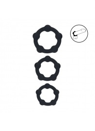 Набор из 3 эрекционных колец Beaded Silicone Cockring Set - Shots Media BV - в Йошкар-Оле купить с доставкой