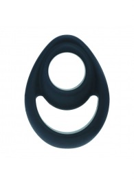 Черное эрекционное кольцо Double Ergo Silicone Cockring - Shots Media BV - в Йошкар-Оле купить с доставкой