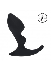 Черная анальная пробка для массажа простаты Double Ripple Silicone Prostate Massager - Shots Media BV - в Йошкар-Оле купить с доставкой