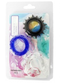 Набор из 3 эрекционных колец разного цвета и рельефа - Boys of Toys - в Йошкар-Оле купить с доставкой