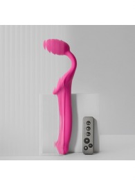 Ярко-розовый безремневой страпон Strap-on-me Vibrating Bendable Strap-On size M - Strap-on-me - купить с доставкой в Йошкар-Оле