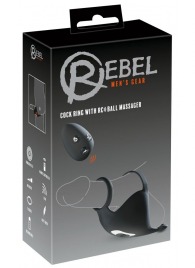 Черная вибронасадка для эрекции и стимуляции мошонки Cock ring with RC ball massager - Orion - в Йошкар-Оле купить с доставкой