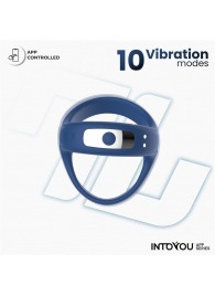 Синее интерактивное эрекционное виброкольцо Rank - Intoyou - в Йошкар-Оле купить с доставкой