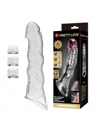 Прозрачный фаллоудлинитель с 3 вставками - 28 см. - Baile - в Йошкар-Оле купить с доставкой
