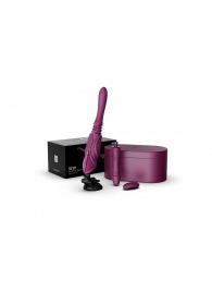 Фиолетовая секс-машина с функцией нагрева, насадками и присоской Sesh - Zalo - купить с доставкой в Йошкар-Оле