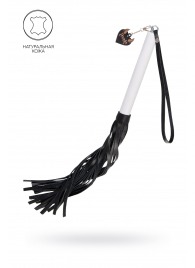Плеть с белой рукоятью и чёрными хлыстами - 50 см. - Pecado - купить с доставкой в Йошкар-Оле