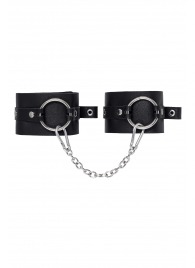 Черные оковы из толстой кожи с люверсами - Pecado - купить с доставкой в Йошкар-Оле