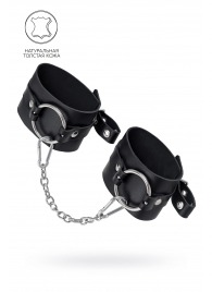 Черные оковы из толстой кожи с люверсами - Pecado - купить с доставкой в Йошкар-Оле