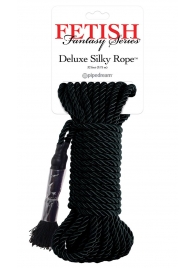 Черная веревка для фиксации Deluxe Silky Rope - 9,75 м. - Pipedream - купить с доставкой в Йошкар-Оле