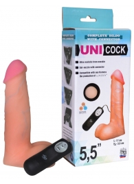 Фаллическая насадка Харнесс UNICOCK 5,5  с вибрацией - 17 см. - LOVETOY (А-Полимер) - купить с доставкой в Йошкар-Оле