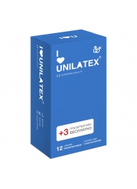 Классические презервативы Unilatex Natural Plain - 12 шт. + 3 шт. в подарок - Unilatex - купить с доставкой в Йошкар-Оле