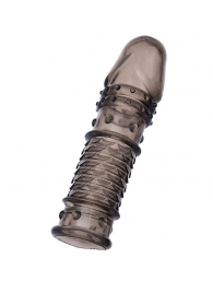 Дымчатая закрытая насадка ToyFa XLover с чешуйками и пупырышками - 13,5 см. - ToyFa - в Йошкар-Оле купить с доставкой