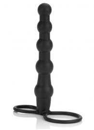 Насадка на пенис для двойного проникновения Silicone Beaded Double Rider - 14 см. - California Exotic Novelties - в Йошкар-Оле купить с доставкой