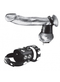 Утяжка на пенис и мошонку Cock Ring With 1.5  Ball Stretcher And Optional Weight Ring - BlueLine - купить с доставкой в Йошкар-Оле