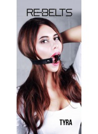 Чёрный кожаный чокер-кляп Tyra Black - Rebelts - купить с доставкой в Йошкар-Оле