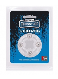 Эрекционное кольцо с 4 бусинами MENZSTUFF STUD RING CLEAR - Dream Toys - в Йошкар-Оле купить с доставкой