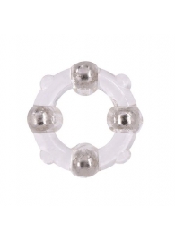 Эрекционное кольцо с 4 бусинами MENZSTUFF STUD RING CLEAR - Dream Toys - в Йошкар-Оле купить с доставкой