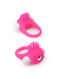 Розовое эрекционное кольцо с щеточкой LIT-UP SILICONE STIMU RING 5 - Dream Toys - в Йошкар-Оле купить с доставкой