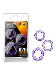 Набор из 3 фиолетовых эрекционных колец Stay Hard Beaded Cockrings - Blush Novelties - в Йошкар-Оле купить с доставкой