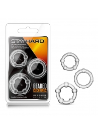 Набор из 3 прозрачных эрекционных колец Stay Hard Beaded Cockrings - Blush Novelties - в Йошкар-Оле купить с доставкой