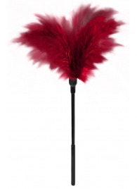 Пластиковая метелочка с красными пёрышками Small Feather Tickler - 32 см. - Blush Novelties - купить с доставкой в Йошкар-Оле