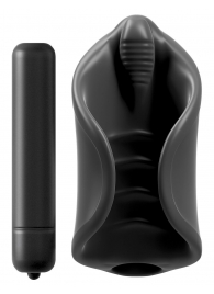 Чёрный мастурбатор Vibrating Silicone Stimulator с вибрацией - Pipedream - в Йошкар-Оле купить с доставкой