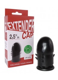 Чёрный латексный удлинитель пениса 2.5 in с шипиками - Sitabella - в Йошкар-Оле купить с доставкой